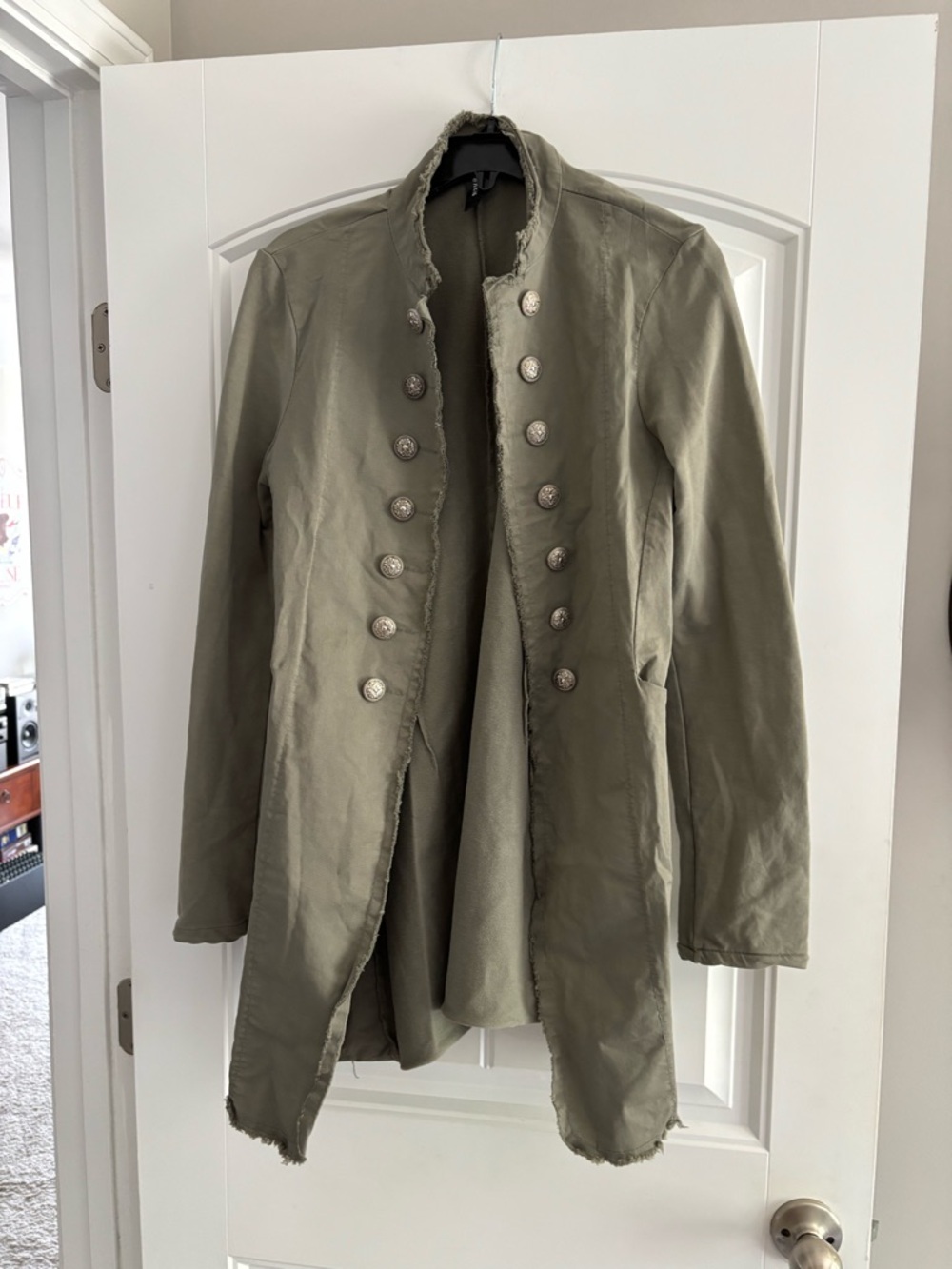 Olive Green Military-Style Women’s Coat